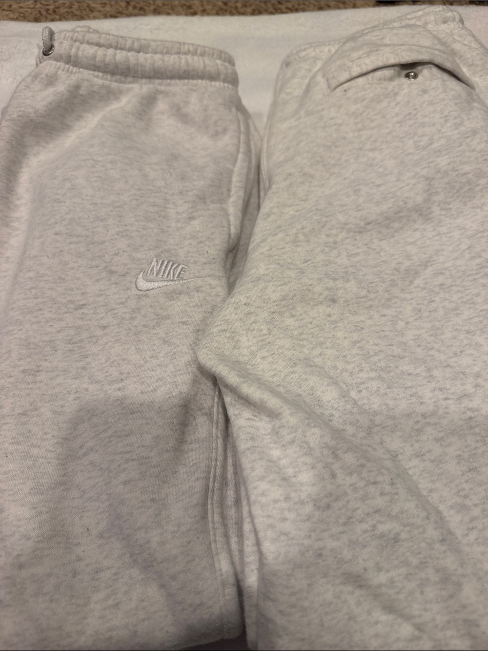 Nike men’s Light Heather Gray Fleece Joggers two pairs same color